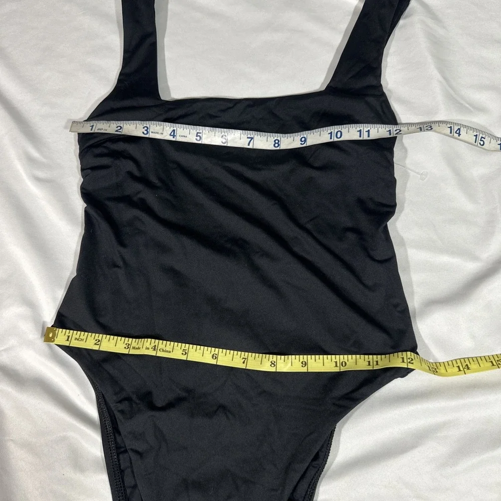 NEW $165 Vitamin A‎ [ Small ] Mika Square Neck One Piece Swimsuit Black U1519